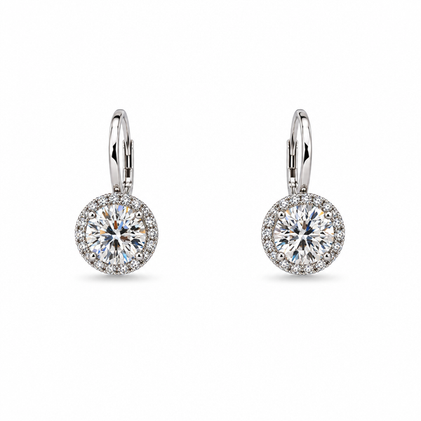 2.2ct Diamond Halo Drop Earrings
