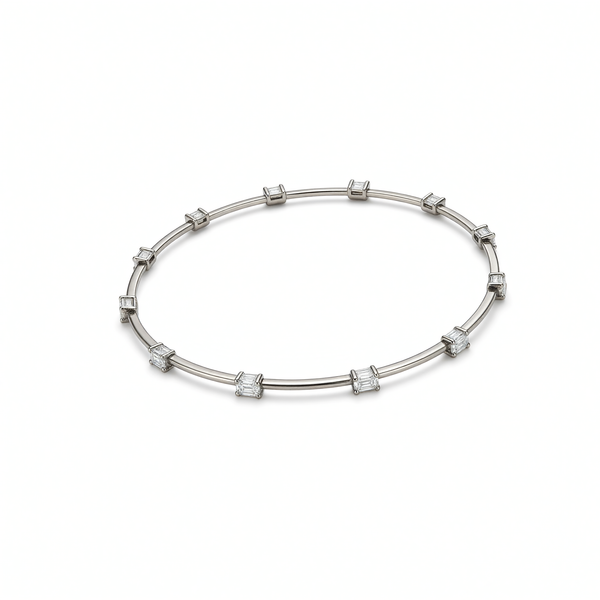 Titanium Emerald Cut Lab Diamond Bangle