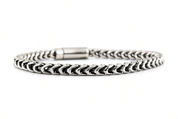 Men's Thick V Chain Sterling Silver Bracelet