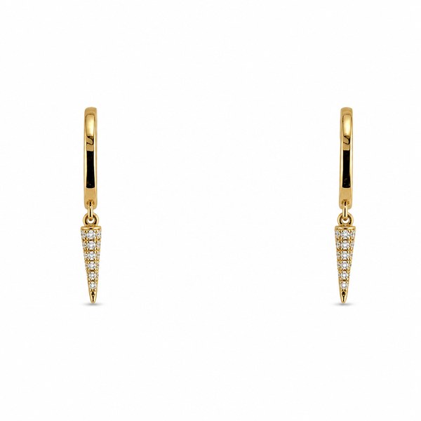 14k gold .06 ct dagger earrings
