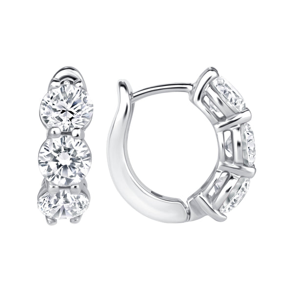 Three Half Carat Diamond Hoops