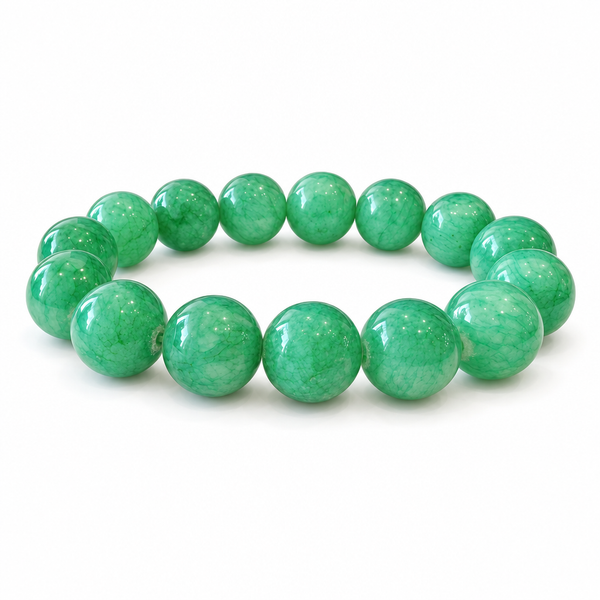Men's Green Jade Bead Bracelet