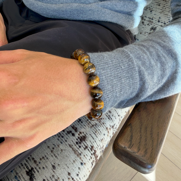 Men's Large Tiger's Eye Bead Bracelet