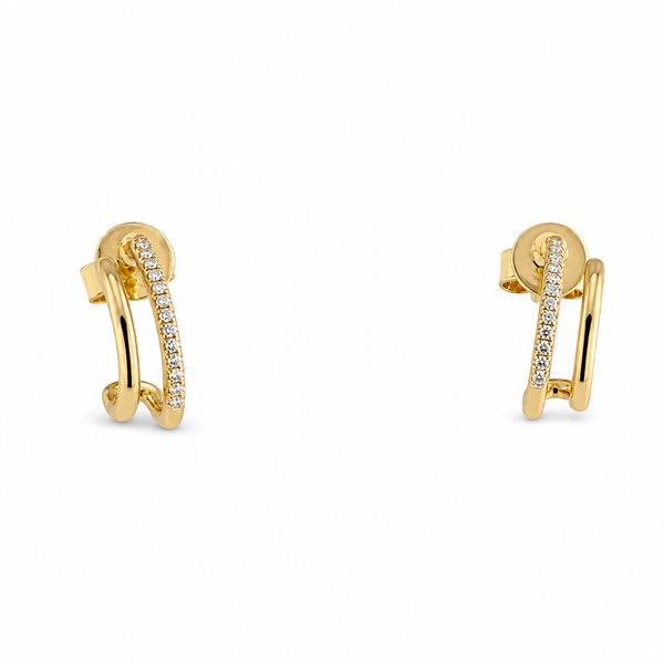 14k gold .07 ct natural diamond hook earrings