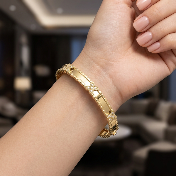 Diamond Butterfly High Gloss Gold Bangle