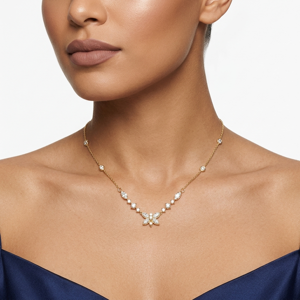 Multi Shaped Lab Diamond Butterfly Necklace