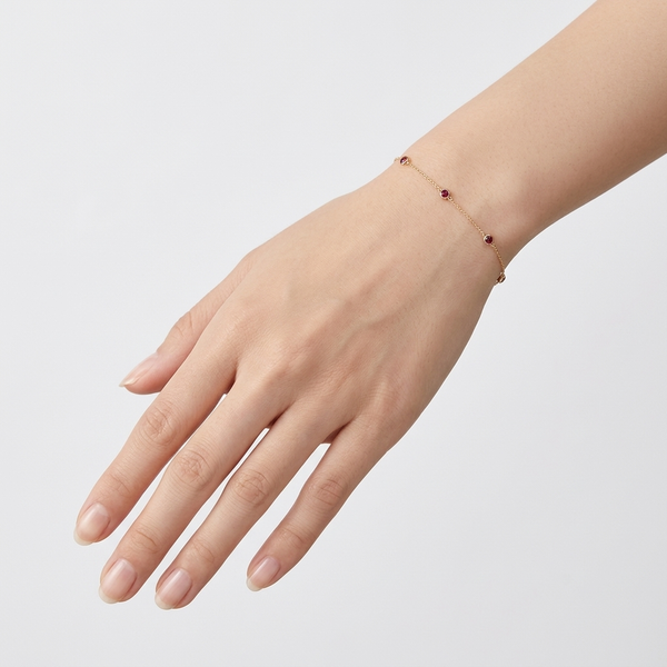 Pigeon Blood Rubies Station Bracelet