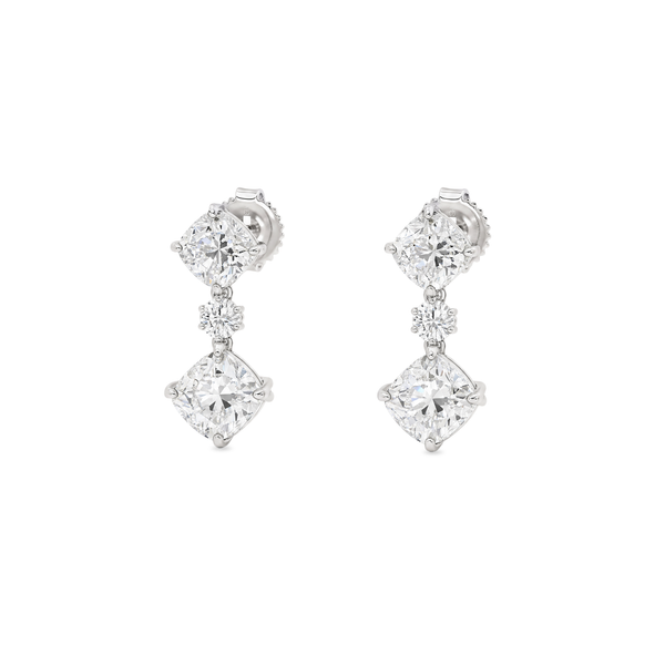 8.5ct Triple Lab Grown Diamond Drop Earrings