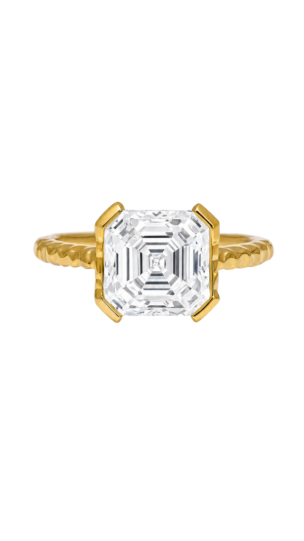4ct Asscher Cut Lab Diamond Ring