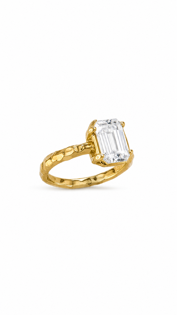 4ct Asscher Cut Lab Diamond Ring