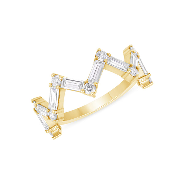 Baguette Diamond ZigZag Ring