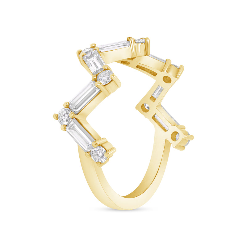 Baguette Diamond ZigZag Ring