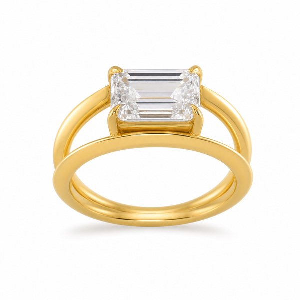 Knife Edge with Side Pavé Lab Diamond Ring