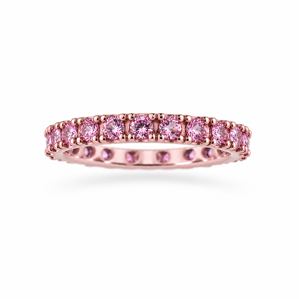 1.7ct Lab Grown Pink Sapphire Titanium Eternity Band
