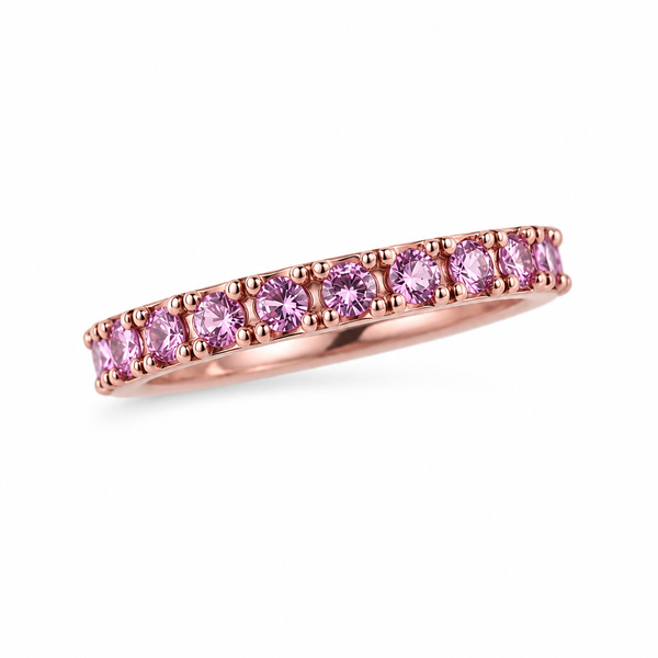 1.7ct Lab Grown Pink Sapphire Titanium Eternity Band