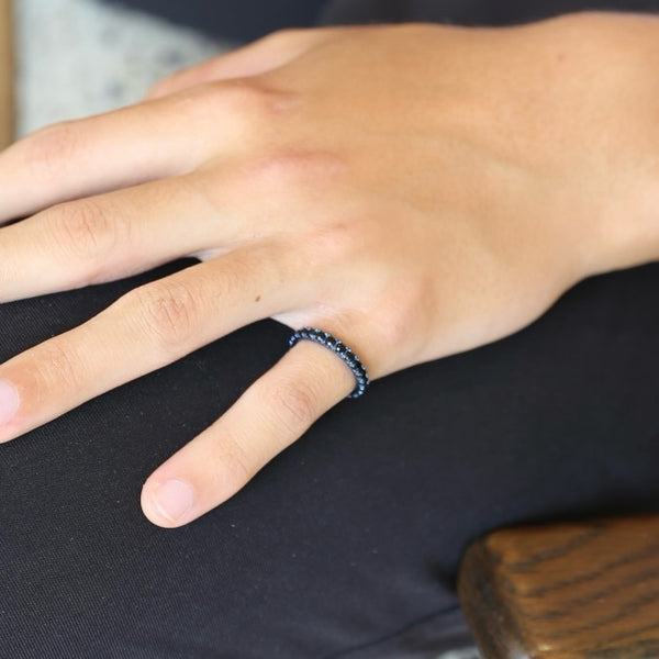 1.7ct Black Spinel Titanium Eternity Band