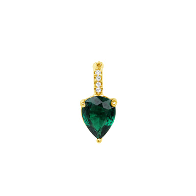 Lab Grown Pear Emerald Clasping Charm