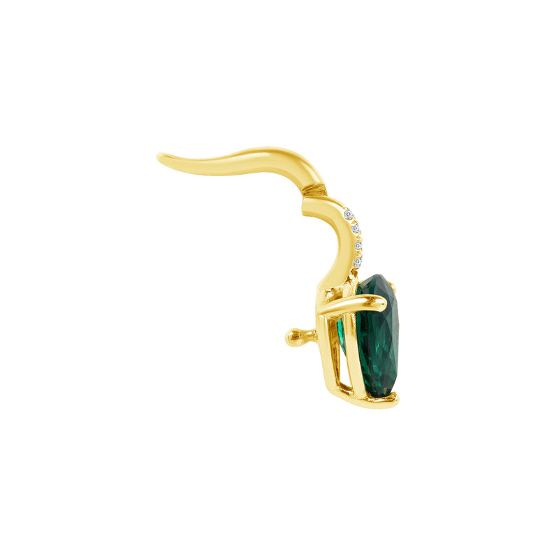 Lab Grown Pear Emerald Clasping Charm