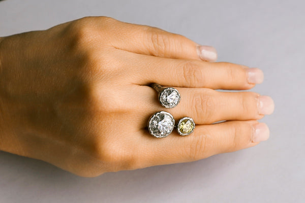 Titanium 3 Lab Diamond Tube Ring