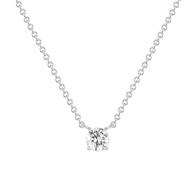  Single Stone Floating Diamond Necklace