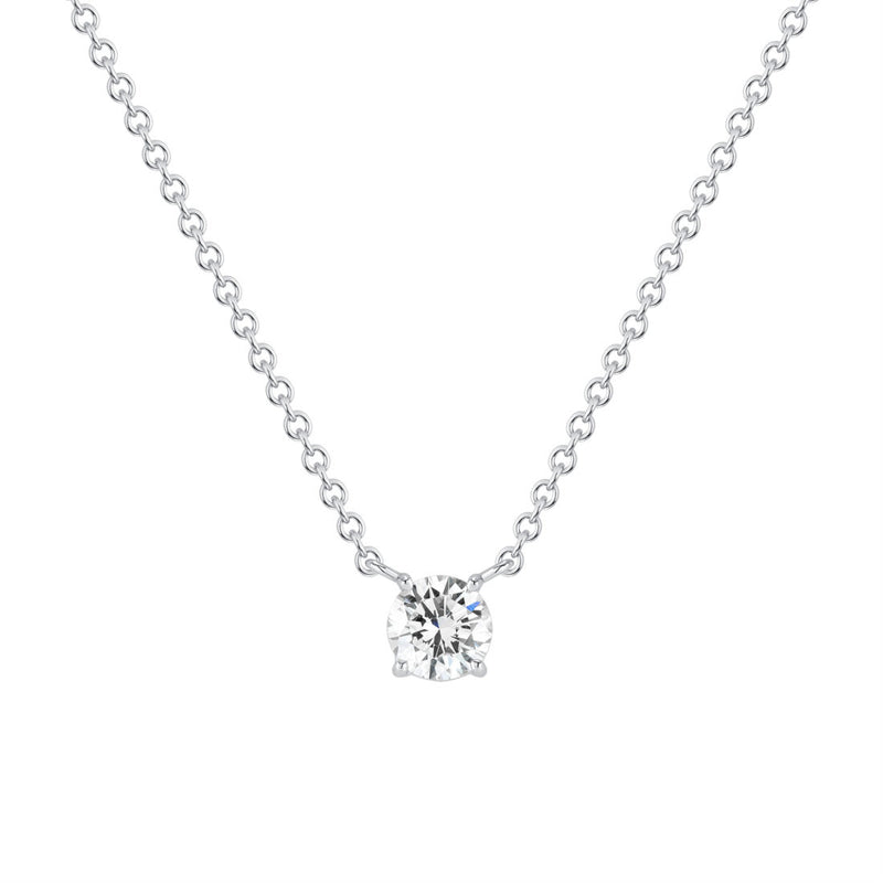  Single Stone Floating Diamond Necklace