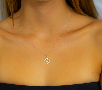 Large Alphabet Diamond Pendant