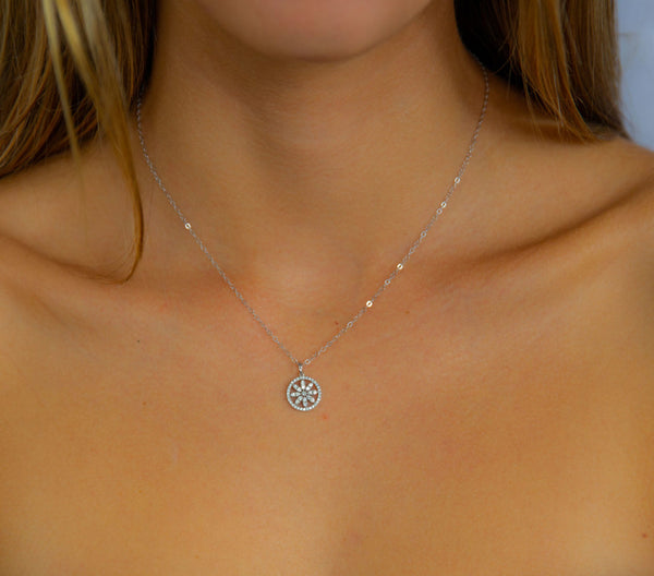 Round Diamond Snowflake Pendant