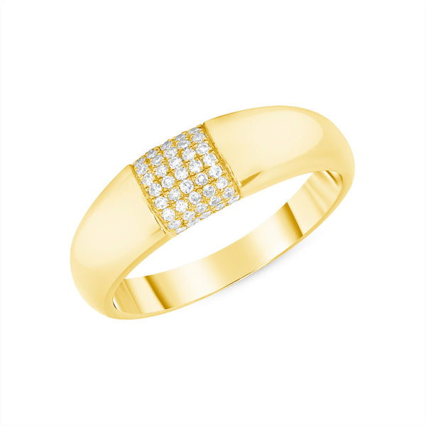 Small Gold and Diamond Dome Ring