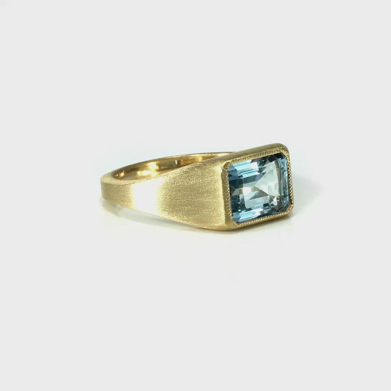 Aquamarine Signet Ring