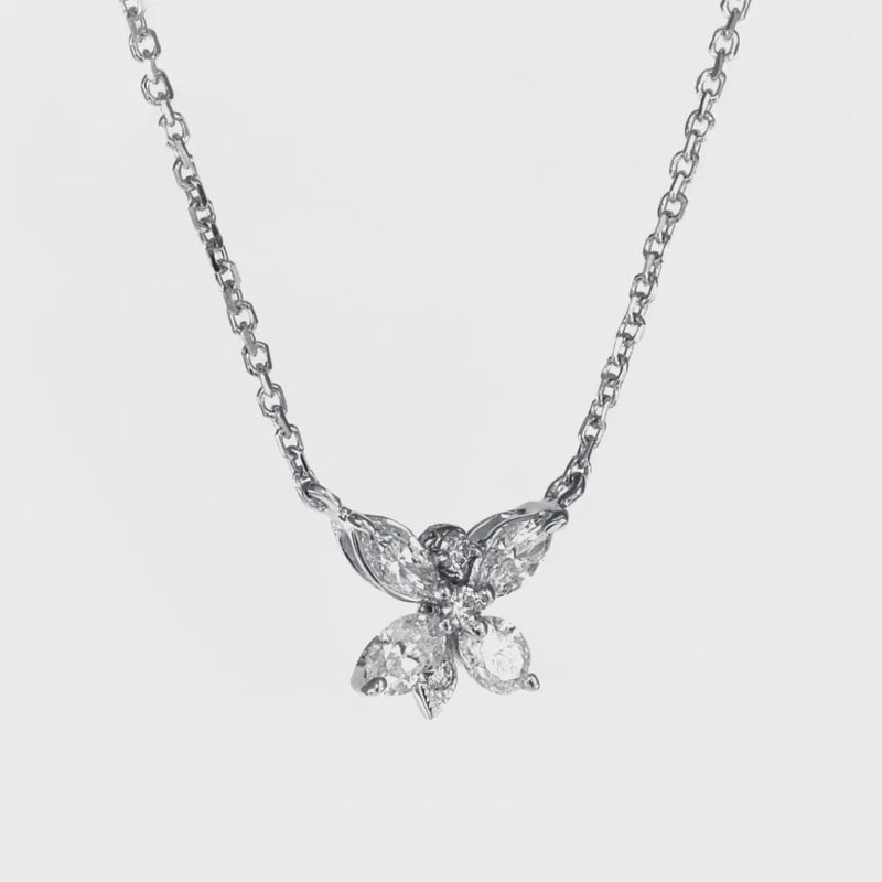 White Butterfly Diamond Necklace