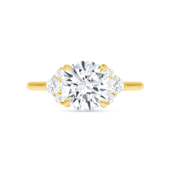 3 carat center Trios of Diamonds Ring