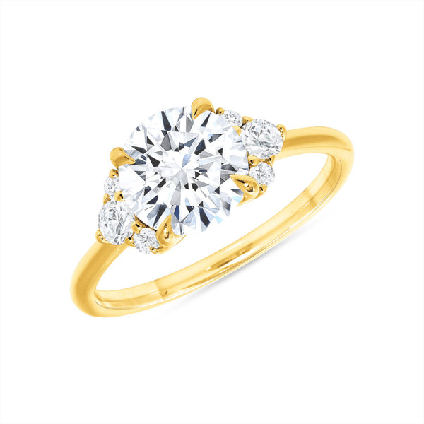 3 carat center Trios of Diamonds Ring