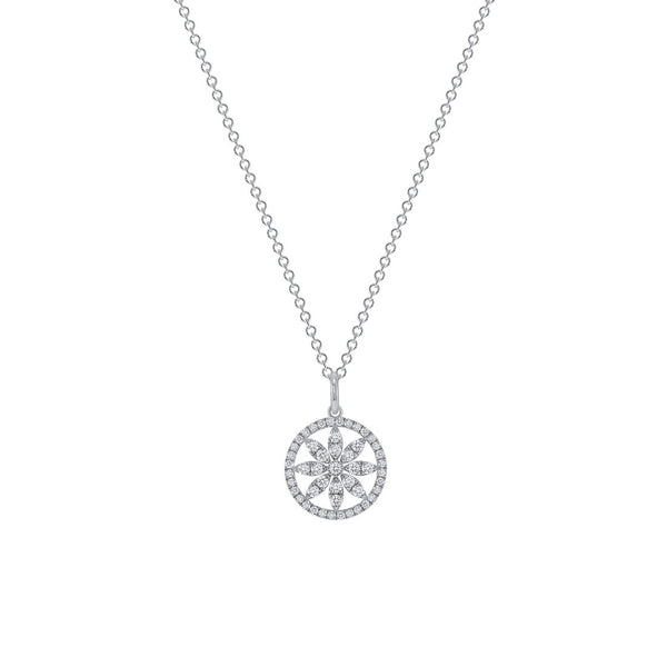 Round Diamond Snowflake Pendant