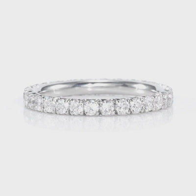 French Pave Eternity 1 Carat Diamond Band in Platinum