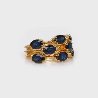 Blue Sapphire Ring Stack