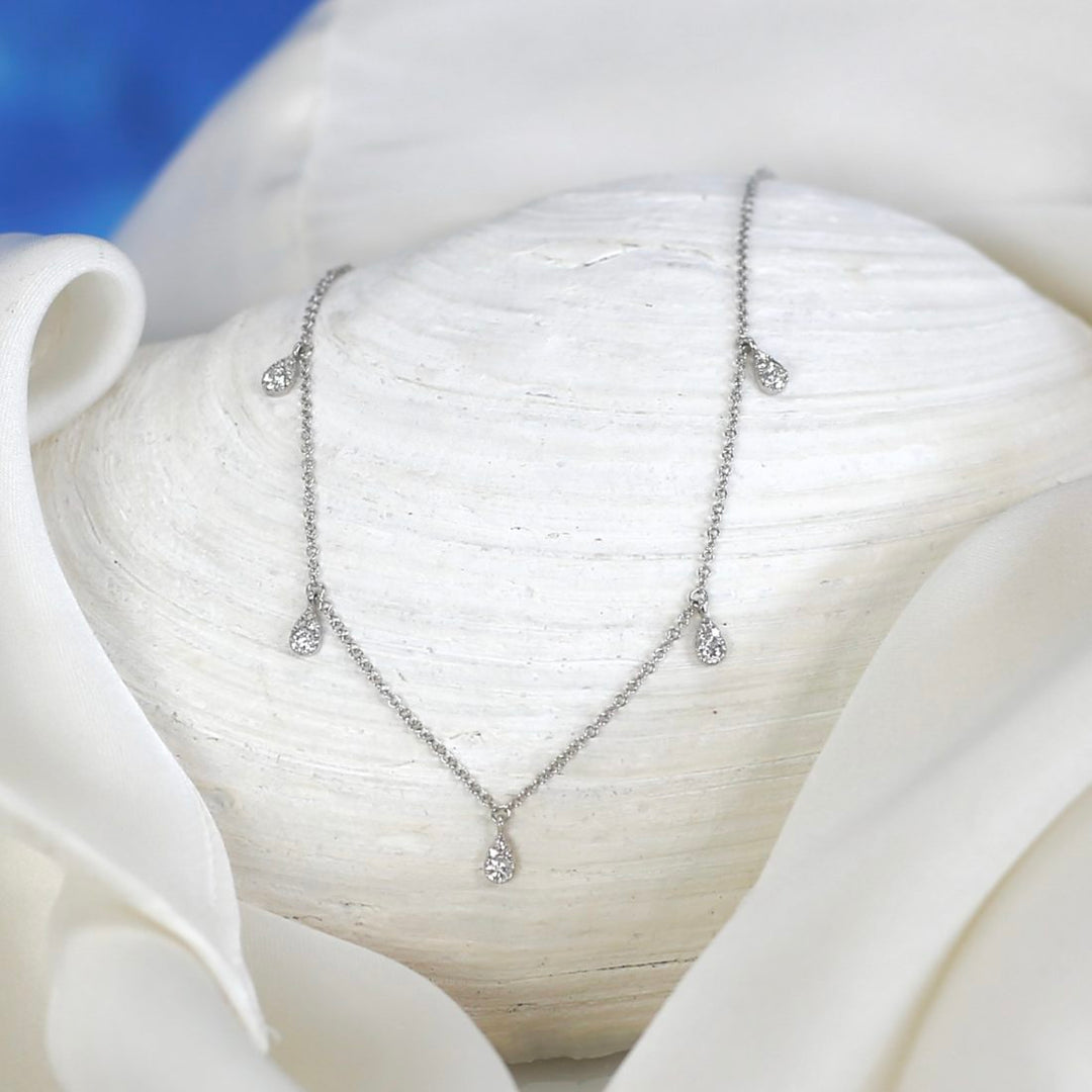 Five Floating Diamond Necklace Ounce Of Salt Jewelry – Ounce of Salt