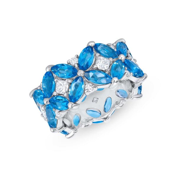 Blue Sapphire Butterfly Eternity Ring