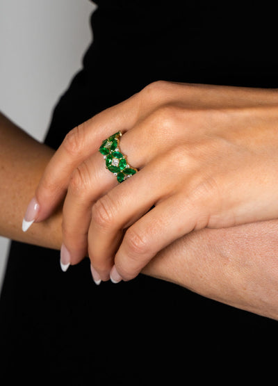 Emerald Butterfly Eternity Ring