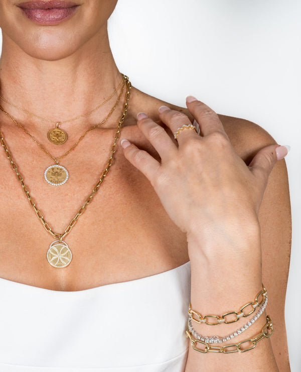 Diamond Butterfly Coin Necklace