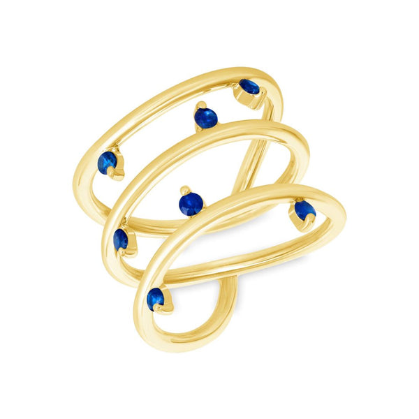 Blue Sapphire Twisted Ring Mini