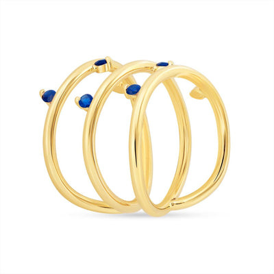 Blue Sapphire Twisted Ring Mini