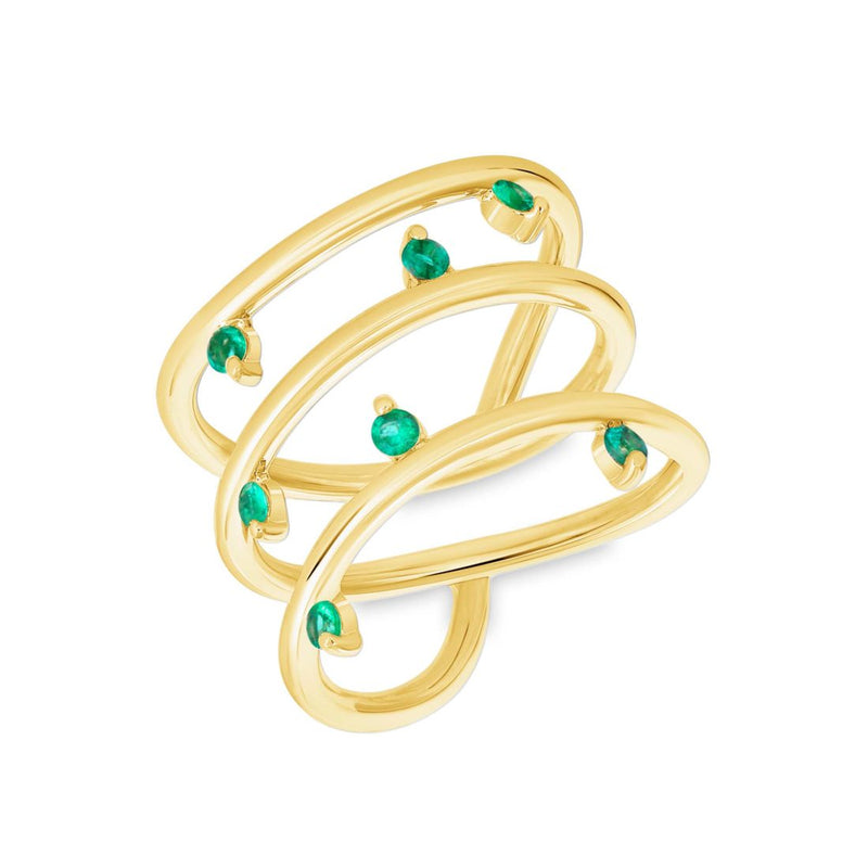 Emerald Twisted Ring