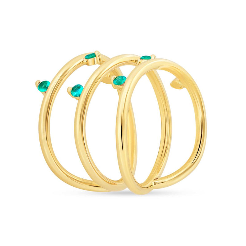 Emerald Twisted Ring Mini