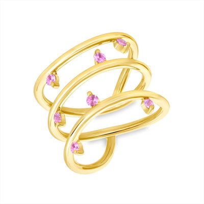 Pink Sapphire Twisted Ring