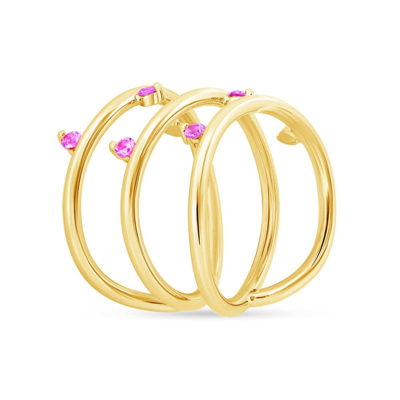 Pink Sapphire Twisted Ring Mini