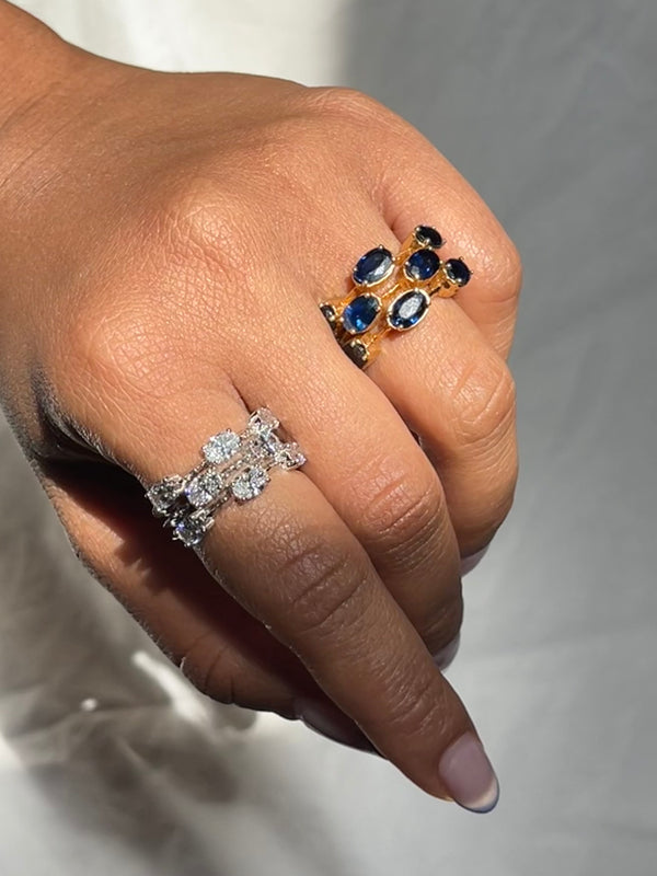 Oval Diamond Ring Stack