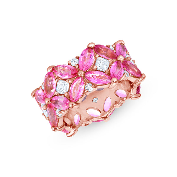 Pink Sapphire Butterfly Eternity Ring