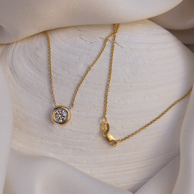 .60 Carat Rounded Bezel Solitaire Diamond Necklace
