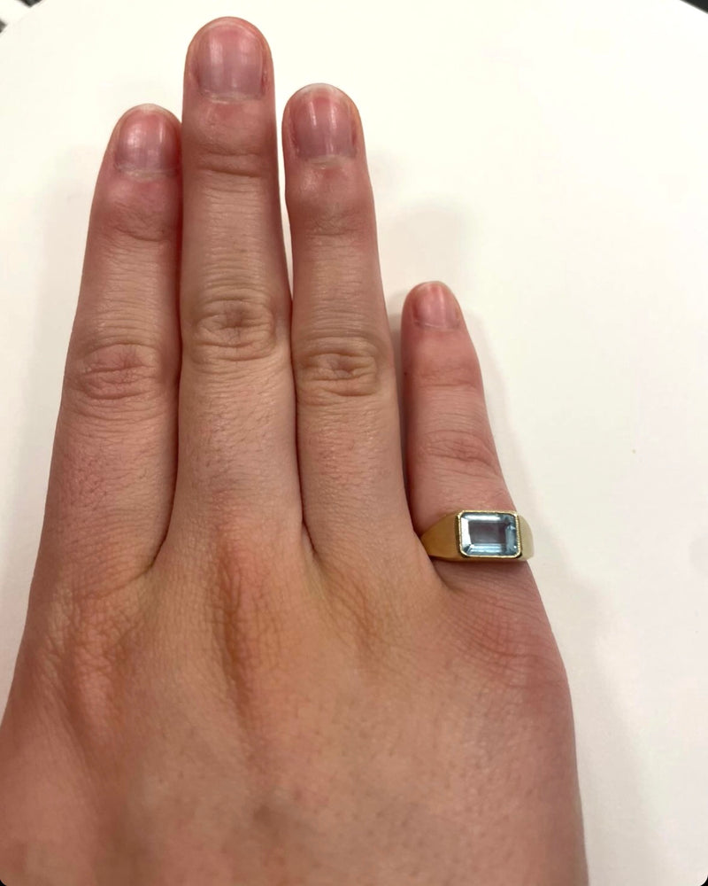 Aquamarine Signet Ring