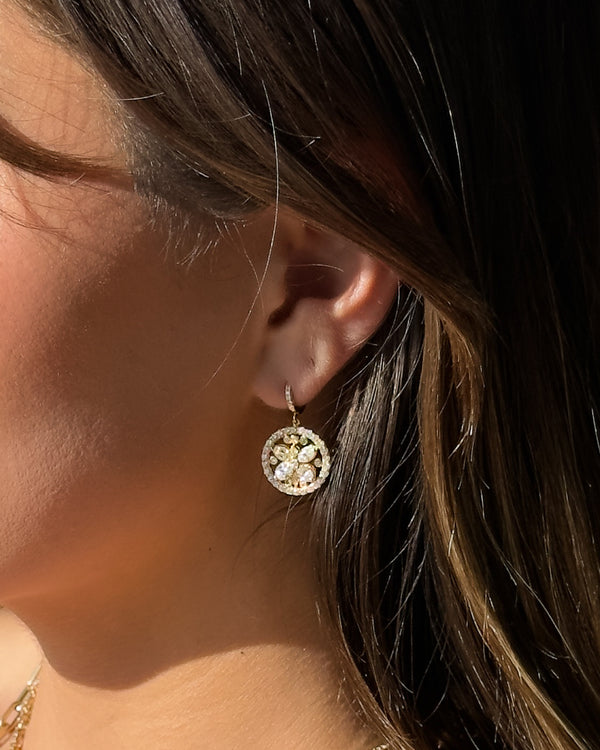 Diamond Butterfly Vintage Drop Earrings